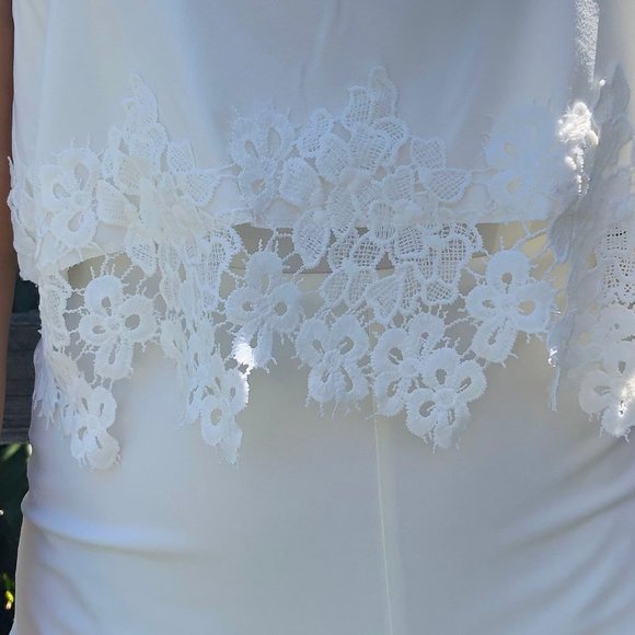 White Lace trimmed Romper - XS - Picture 8 of 10